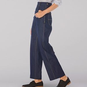 Lee Reissue Dark Denim side zip jean high wide leg